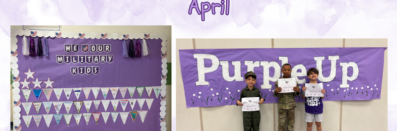 image of forester counselor with a student being named purple star student of the month