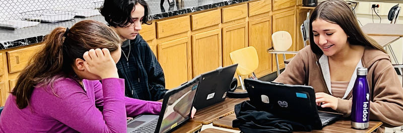 Jones students using computers