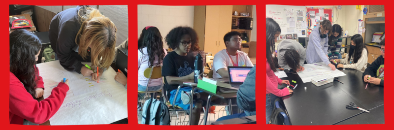 three classroom photos of students in classrooms