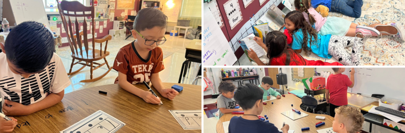 Students reading and doing math