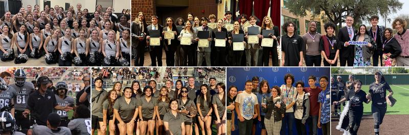 Collage of photos that includes students in different classrooms