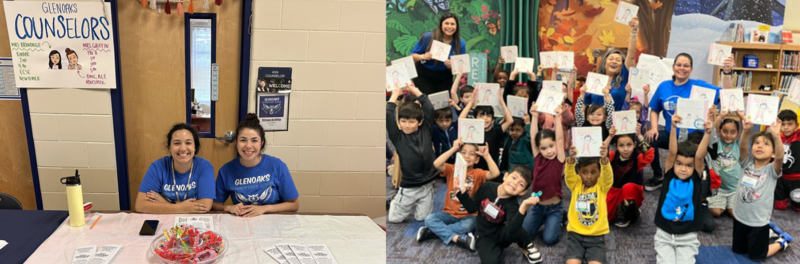 Photos of Glenoaks Counselors and Library event