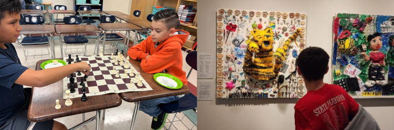 Collage of Briscoe Middle School campus photos