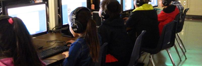 Student in Working in Computer Lab