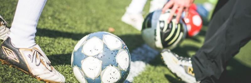 Children playing soccer