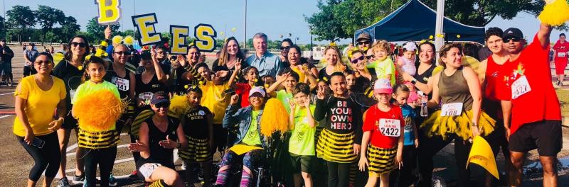 Group of students celebrating what Ellison is all about. 