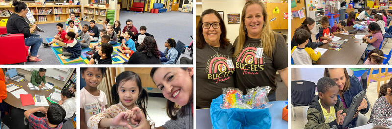 Photo collage of staff and students 
