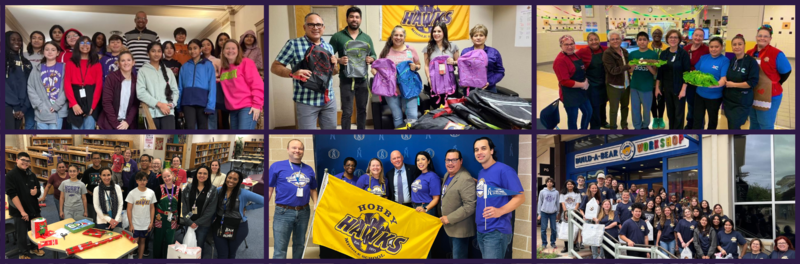 pictures of hobby students and staff living life at Hobby Middle School