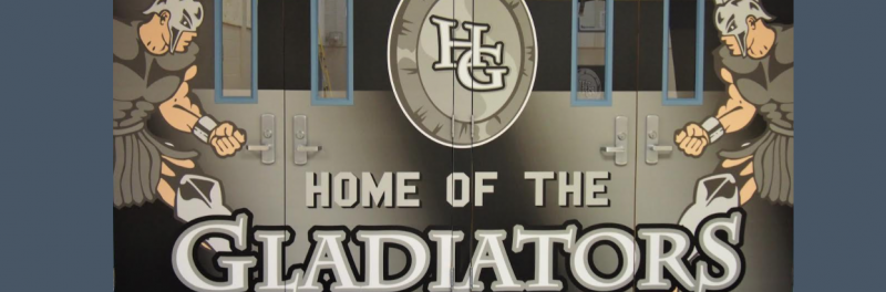 Gym Doors With Gladiator Logos