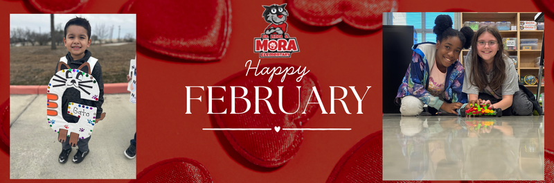 Mora elementary with two pictures of two students learning at school 