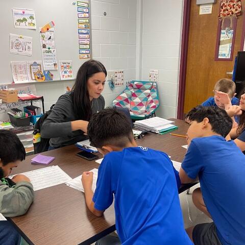 Students learning in class