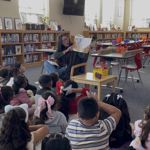 Spookley the Square Pumpkin storytime during enrichment