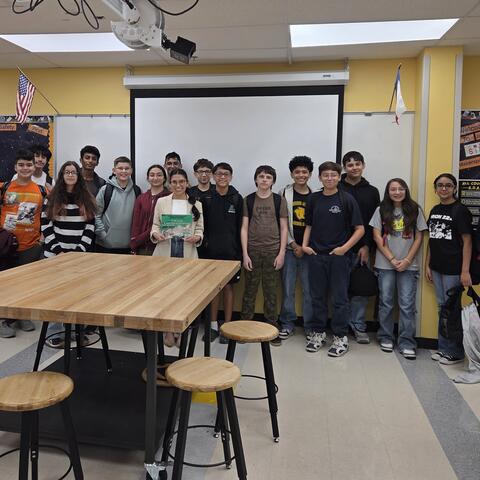 Ms. Castilla-Gutierrez, a scientist and researcher at Southwest Research Institute, visited with several of our students during a recent Lunch-and-Learn. It was an opportunity to learn about the daily work of a scientist and how they got to their position. There are more Lunch-and-Learns scheduled throughout the year.