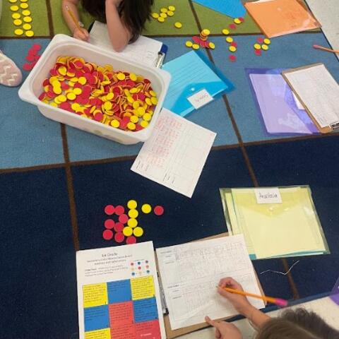 students learning math