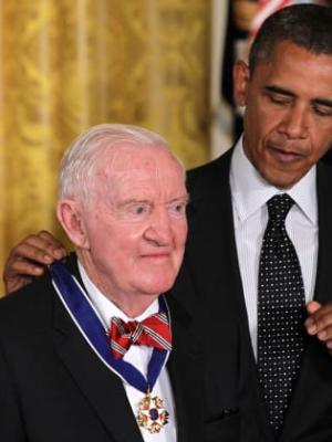 Justice John Paul Stevens and President Barak Obama
